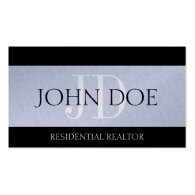 Residential Realtor Real Estate Monogram Platinum Business Card