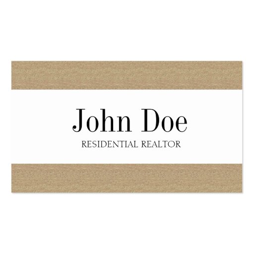 Residential Realtor Real Estate Texture Tan Stripe Business Cards (front side)