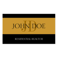 Residential Realtor Stripe Gold Business Card Templates