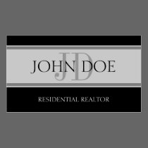 Residential Realtor Stripe Lt Grey business cards