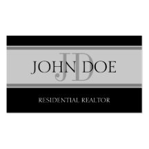 Residential Realtor Stripe Lt Grey Business Cards