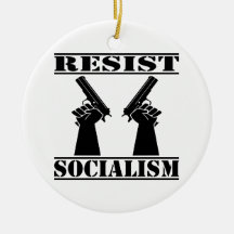 Resist Socialism Pistols Christmas Ornament