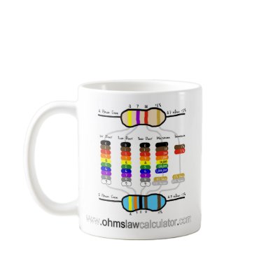 Resistor Colour Chart Mug - Large by OhmsLawCalculator