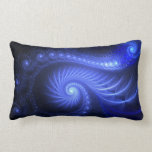 "Resonant Spiral" Blue Abstract Spiral Pillow