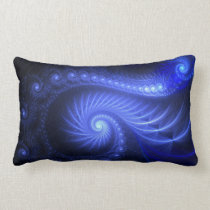 "Resonant Spiral" Blue Abstract Spiral Pillow pillows