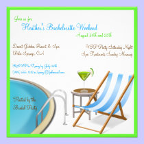 Resort Bachelorette Weekend Custom Invitations invitations