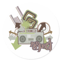 Respect the Beat Boom Box stickers by doonidesigns Respect the Beat Boom Box stickers