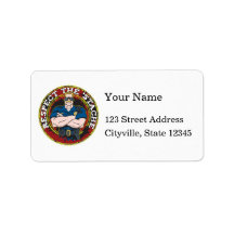 Respect the 'Stache Police Officer Custom Address Labels