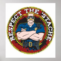 Respect the 'Stache Police Officer Print