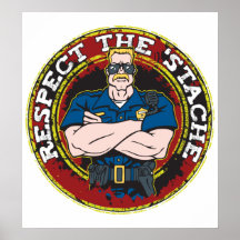 Respect the 'Stache Police Officer Print