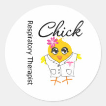 Respiratory Therapist Chick Round Stickers