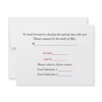 Response Card For Wedding Invitations