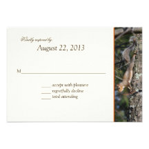 Respuesta del boda de la ardilla del arbolado invitacion personalizada