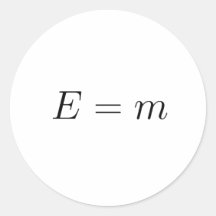 rest energy in natural units round sticker