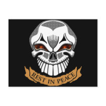 Rest In Peace Skull Biker T shirts Gifts postcards