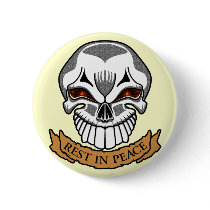 Rest In Peace Skull Pin