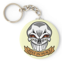 Rest In Peace Skull Key Chains