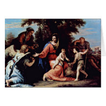 Rest On The Flight Into Egypt With Saint John The Greeting Cards