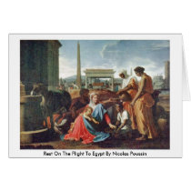 Rest On The Flight To Egypt By Nicolas Poussin Card