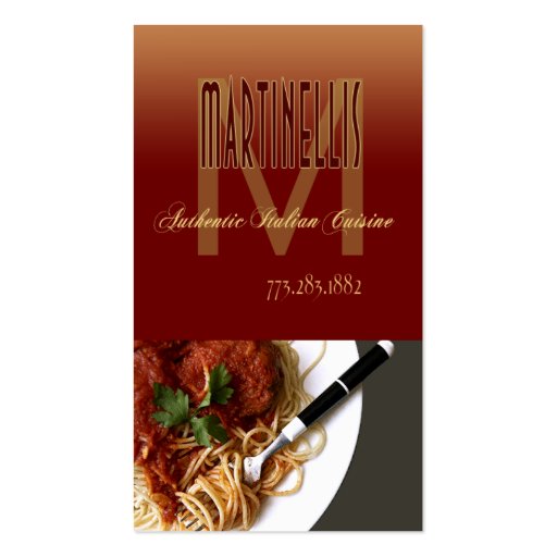 Restaurant Catering Eateries Cuisine Business Cards (front side)