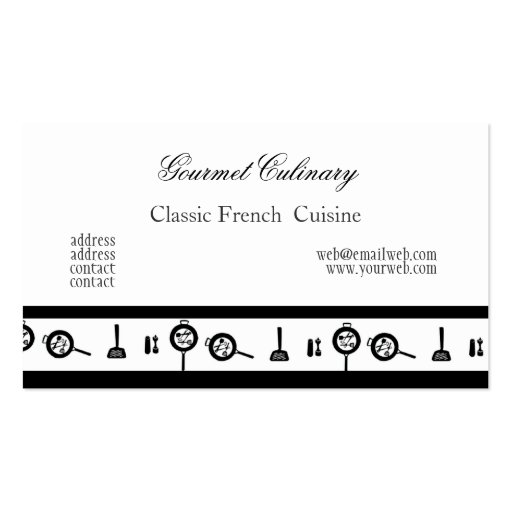 Restaurant Chef Culinary Business Card (back side)