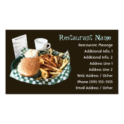 Restaurant / Diner / Cafe Business Cards