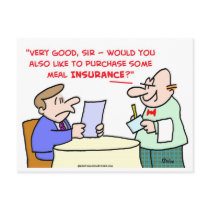 restaurant meal insurance postcards