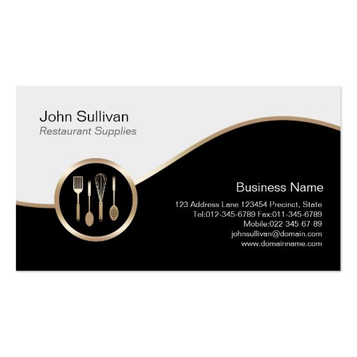 Restaurant Supplies Business Card Utensils Icon (front side)