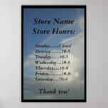 Restaurant Supplies, Store Hours Sign, Rainbow Posters