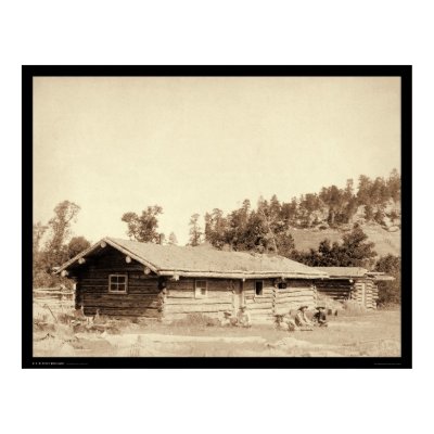 Resting at the Old Log Cabin Home SD 1887 Print