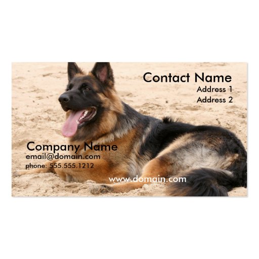 Resting German Shepherd Business Card (front side)