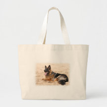 Resting German Shepherd Dog Jumbo Tote Bag