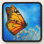 Resting Monarch Butterfly coaster set cork coasters