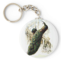 Resting Peacocks Key Chain