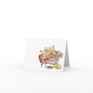 resting women notecard card