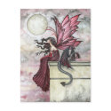 Restless Ruby Fairy and Dragon Postcard by robmolily Restless Ruby Fairy and Dragon Postcard