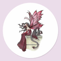 Restless Ruby Gothic Red Fairy and Dragon stickers