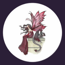 Restless Ruby Gothic Red Fairy and Dragon stickers