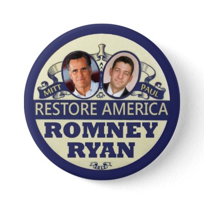 Restore America: Romney & Ryan Button
