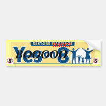 Restore IDIOCY, BOOOOO, Vote No on Prop 8 Bumper Sticker