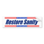 Restore Sanity Bumper Stickers
