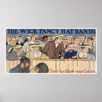 Restored fancy hat bands vintage American ad Poster
