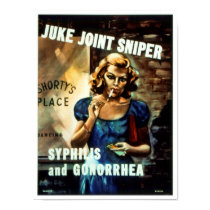 RESTORED "Juke Joint Sniper" WWII Health Poster posters by harlowandcompany RESTORED "Juke Joint Sniper" WWII Health Poster posters