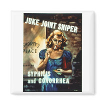 RESTORED "Juke Joint Sniper" WWII Health Poster magnets