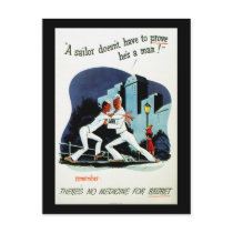 RESTORED "No medicine for..." WWII Health Poster postcards