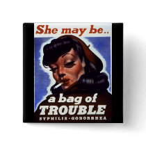 RESTORED "She might be a bag of trouble" WWII buttons by harlowandcompany RESTORED "She might be a bag of trouble" WWII buttons