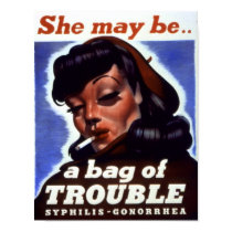 RESTORED "She might be a bag of trouble" WWII posters