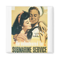 RESTORED Submarine Navy Propaganda Poster Refrigerator Magnets