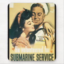RESTORED Submarine Navy Propaganda Poster Mouse Mats