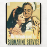RESTORED Submarine Navy Propaganda Poster Mouse Mats
